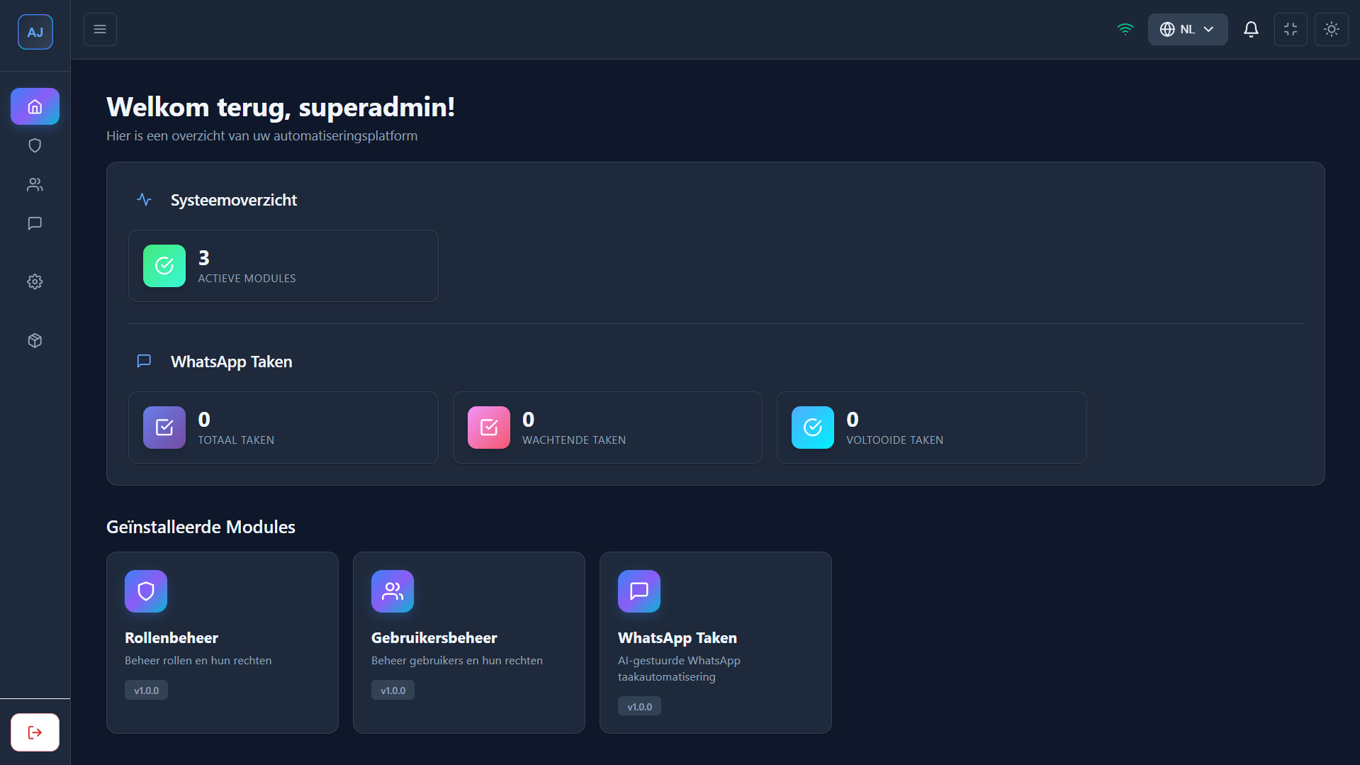 AI Dashboard Overview - Dark Theme